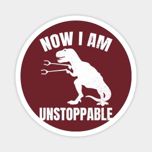 Unstoppable t rex Trex Vector White Magnet